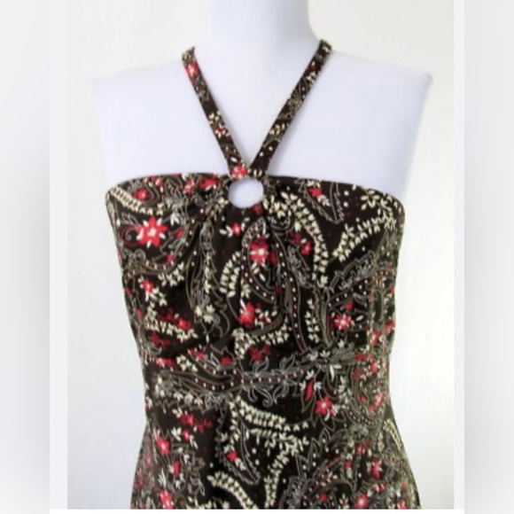 LOFT BY ANN TAYLOR HALTER DRESS FLORAL KEYHOLE IN SIZE 12 - Picture 7 of 10